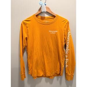 Abercrombie and Fitch yellow long sleeve logo tee shirt